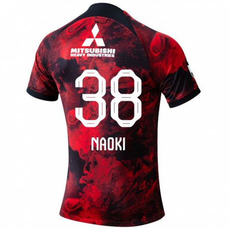 Kandiny Hombre Camiseta Naoki Maeda #38 Negro Rojo 1ª Equipación 2024/25 La Camisa Chile