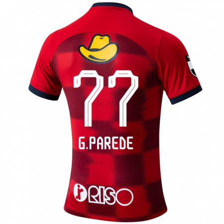 Kandiny Hombre Camiseta Guilherme Parede #77 Rojo Azul Blanco 1ª Equipación 2024/25 La Camisa Chile