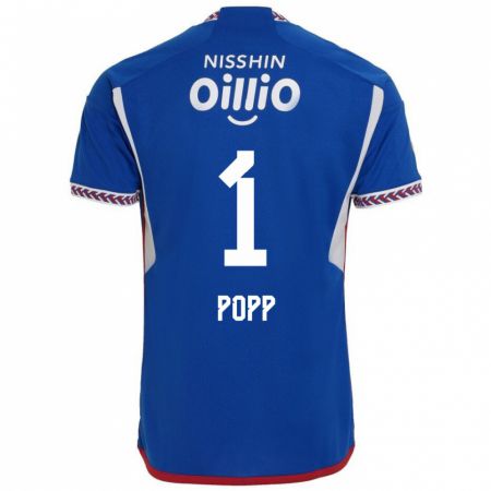 Kandiny Hombre Camiseta William Popp #1 Azul Blanco Rojo 1ª Equipación 2024/25 La Camisa Chile