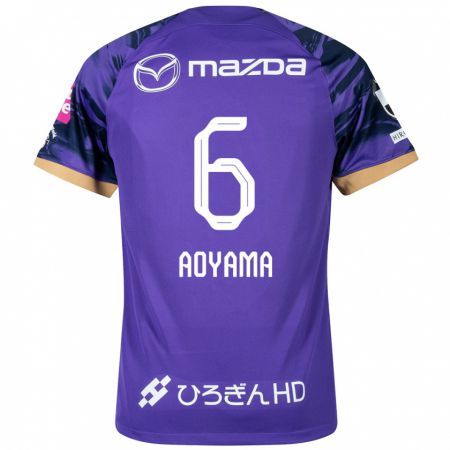 Kandiny Hombre Camiseta Toshihiro Aoyama #6 Púrpura Blanco 1ª Equipación 2024/25 La Camisa Chile