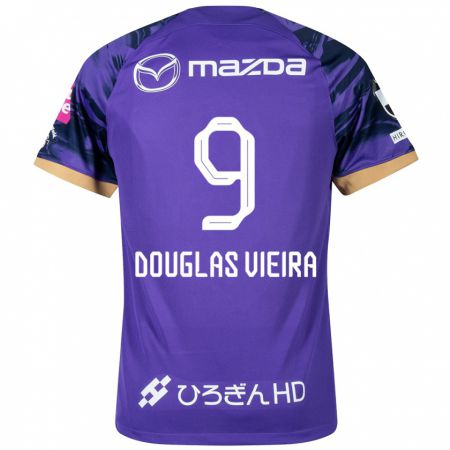 Kandiny Hombre Camiseta Douglas Vieira #9 Púrpura Blanco 1ª Equipación 2024/25 La Camisa Chile