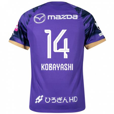 Kandiny Hombre Camiseta Shimon Kobayashi #14 Púrpura Blanco 1ª Equipación 2024/25 La Camisa Chile