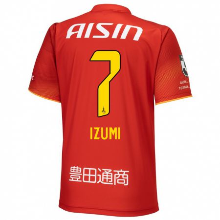 Kandiny Hombre Camiseta Ryuji Izumi #7 Rojo Blanco Amarillo 1ª Equipación 2024/25 La Camisa Chile