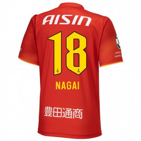 Kandiny Hombre Camiseta Kensuke Nagai #18 Rojo Blanco Amarillo 1ª Equipación 2024/25 La Camisa Chile