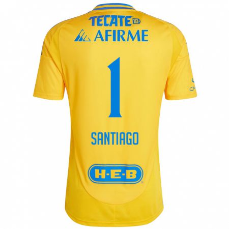 Kandiny Hombre Camiseta Cecilia Santiago #1 Oro Amarillo 1ª Equipación 2024/25 La Camisa Chile