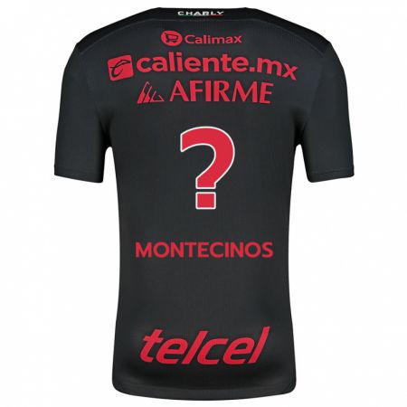 Kandiny Hombre Camiseta Joaquín Montecinos #0 Negro Rojo 1ª Equipación 2024/25 La Camisa Chile