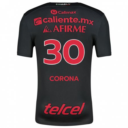 Kandiny Hombre Camiseta Jesús Corona #30 Negro Rojo 1ª Equipación 2024/25 La Camisa Chile