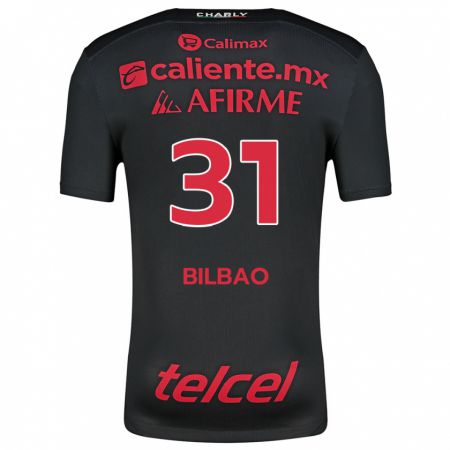 Kandiny Hombre Camiseta Unai Bilbao #31 Negro Rojo 1ª Equipación 2024/25 La Camisa Chile