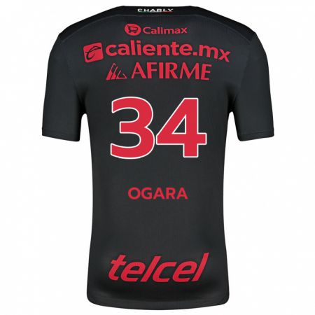 Kandiny Hombre Camiseta Gerson Ogara #34 Negro Rojo 1ª Equipación 2024/25 La Camisa Chile