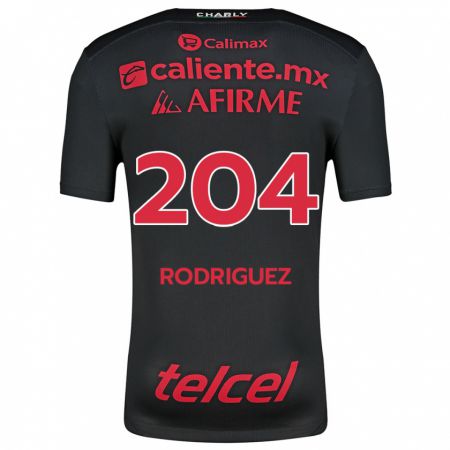 Kandiny Hombre Camiseta Jesús Rodríguez #204 Negro Rojo 1ª Equipación 2024/25 La Camisa Chile