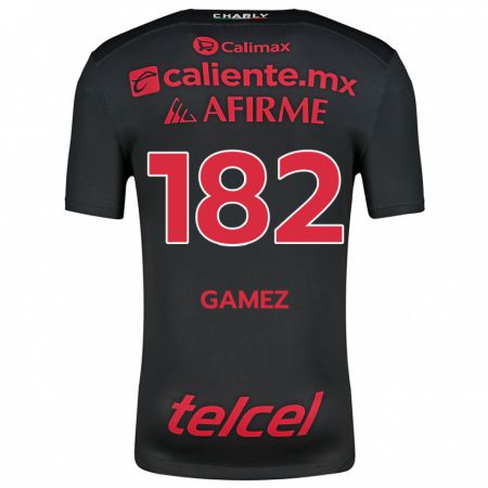 Kandiny Hombre Camiseta Mark Gamez #182 Negro Rojo 1ª Equipación 2024/25 La Camisa Chile