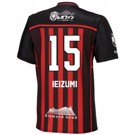 Kandiny Hombre Camiseta Rei Ieizumi #15 Negro Rojo 1ª Equipación 2024/25 La Camisa Chile