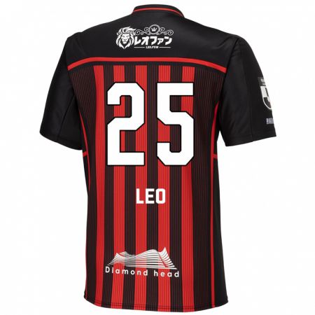 Kandiny Hombre Camiseta Leo Osaki #25 Negro Rojo 1ª Equipación 2024/25 La Camisa Chile