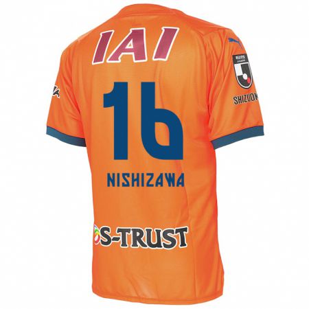 Kandiny Hombre Camiseta Kenta Nishizawa #16 Naranja Azul 1ª Equipación 2024/25 La Camisa Chile