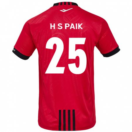 Kandiny Hombre Camiseta Sang-Hoon Paik #25 Negro Rojo 1ª Equipación 2024/25 La Camisa Chile