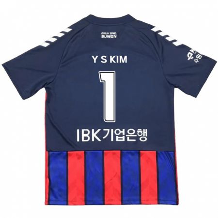 Kandiny Hombre Camiseta Seong-Yoon Kim #1 Azul Rojo 1ª Equipación 2024/25 La Camisa Chile