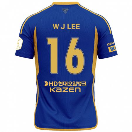 Kandiny Hombre Camiseta Jae-Wook Lee #16 Azul Amarillo 1ª Equipación 2024/25 La Camisa Chile