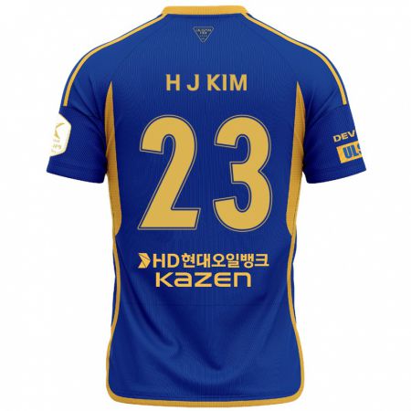 Kandiny Hombre Camiseta Ju-Hwan Kim #23 Azul Amarillo 1ª Equipación 2024/25 La Camisa Chile