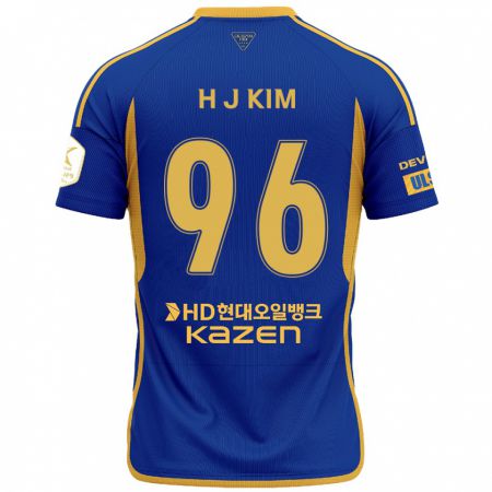 Kandiny Hombre Camiseta Ji-Hyun Kim #96 Azul Amarillo 1ª Equipación 2024/25 La Camisa Chile