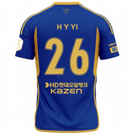 Kandiny Hombre Camiseta Yong-Hyeon Yi #26 Azul Amarillo 1ª Equipación 2024/25 La Camisa Chile