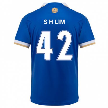 Kandiny Hombre Camiseta Hyun-Sub Lim #42 Azul Blanco 1ª Equipación 2024/25 La Camisa Chile