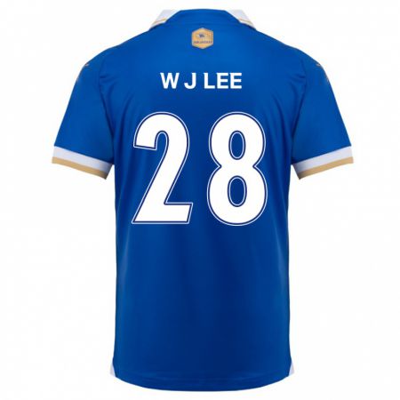 Kandiny Hombre Camiseta Jun-Woo Lee #28 Azul Blanco 1ª Equipación 2024/25 La Camisa Chile