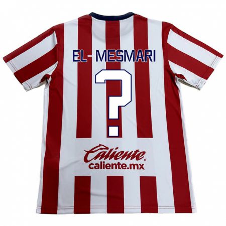 Kandiny Hombre Camiseta Bruce El-Mesmari #0 Rojo Blanco 1ª Equipación 2024/25 La Camisa Chile