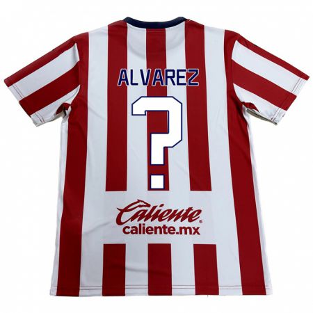 Kandiny Hombre Camiseta Sergio Álvarez #0 Rojo Blanco 1ª Equipación 2024/25 La Camisa Chile