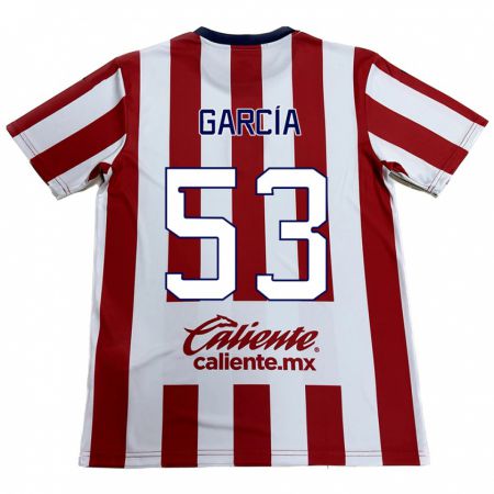 Kandiny Hombre Camiseta Uziel García #53 Rojo Blanco 1ª Equipación 2024/25 La Camisa Chile