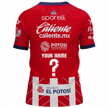 Kandiny Hombre Camiseta Su Nombre #0 Rojo Blanco 1ª Equipación 2024/25 La Camisa Chile