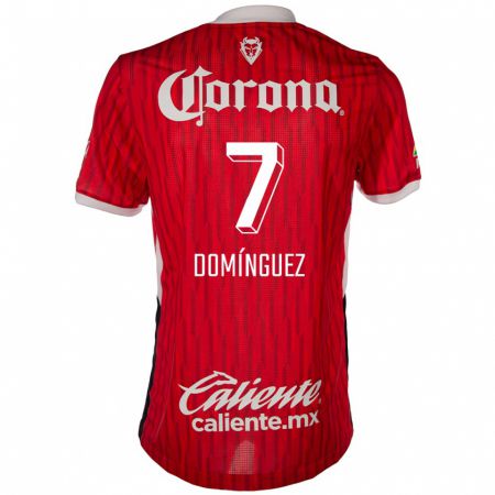 Kandiny Hombre Camiseta Juan Domínguez #7 Rojo Blanco 1ª Equipación 2024/25 La Camisa Chile