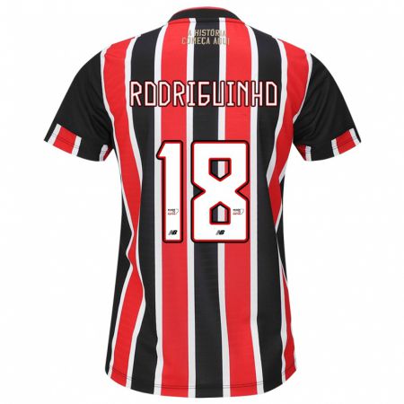 Kandiny Hombre Camiseta Rodriguinho #18 Negro Rojo Blanco 2ª Equipación 2024/25 La Camisa Chile