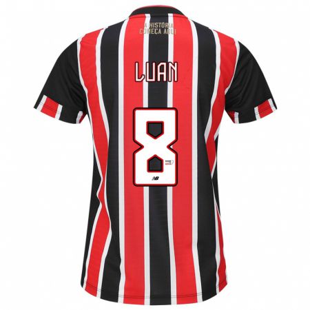 Kandiny Hombre Camiseta Luan #8 Negro Rojo Blanco 2ª Equipación 2024/25 La Camisa Chile