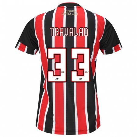 Kandiny Hombre Camiseta Rafa Travalão #33 Negro Rojo Blanco 2ª Equipación 2024/25 La Camisa Chile