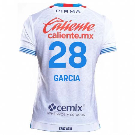 Kandiny Hombre Camiseta Ana Garcia #28 Blanco Azul 2ª Equipación 2024/25 La Camisa Chile