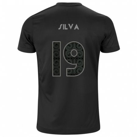 Kandiny Hombre Camiseta Gustavo Silva #19 Negro 2ª Equipación 2024/25 La Camisa Chile