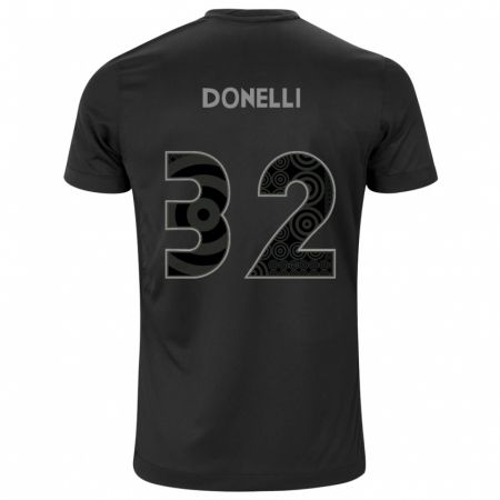 Kandiny Hombre Camiseta Matheus Donelli #32 Negro 2ª Equipación 2024/25 La Camisa Chile