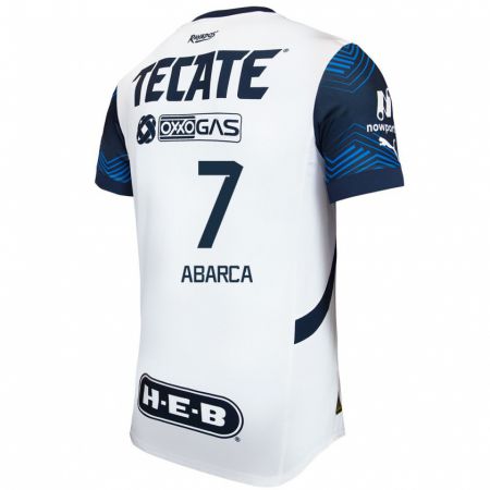 Kandiny Hombre Camiseta Vidalia Abarca #7 Blanco Azul 2ª Equipación 2024/25 La Camisa Chile