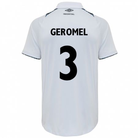 Kandiny Hombre Camiseta Pedro Geromel #3 Blanco Azul 2ª Equipación 2024/25 La Camisa Chile