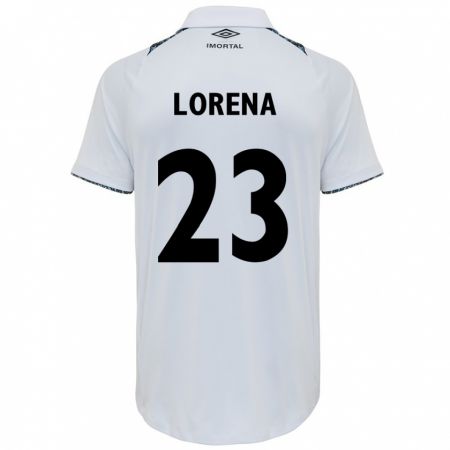 Kandiny Hombre Camiseta Lorena #23 Blanco Azul 2ª Equipación 2024/25 La Camisa Chile