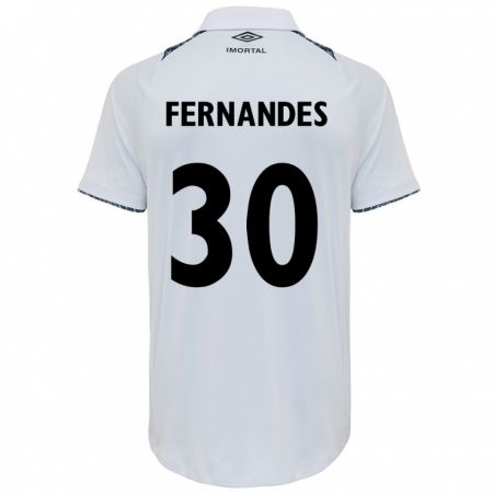 Kandiny Hombre Camiseta Raquel Fernandes #30 Blanco Azul 2ª Equipación 2024/25 La Camisa Chile