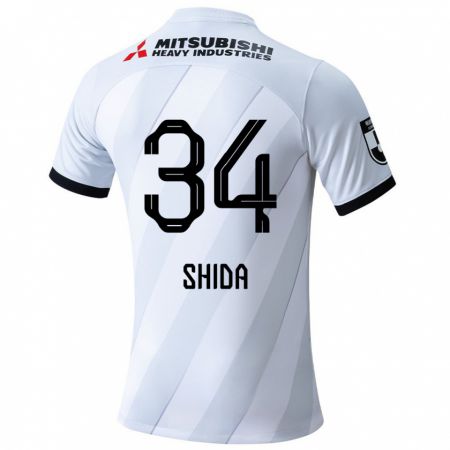 Kandiny Hombre Camiseta Izuho Shida #34 Gris Blanco 2ª Equipación 2024/25 La Camisa Chile