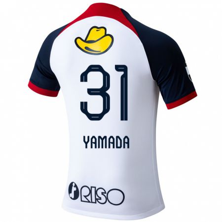 Kandiny Hombre Camiseta Taiki Yamada #31 Blanco Azul Rojo 2ª Equipación 2024/25 La Camisa Chile