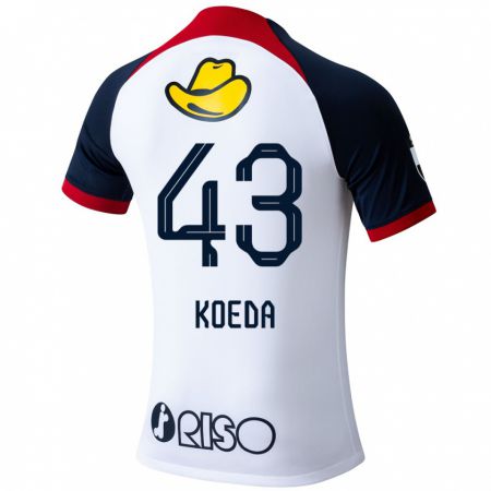 Kandiny Hombre Camiseta Gemma Koeda #43 Blanco Azul Rojo 2ª Equipación 2024/25 La Camisa Chile