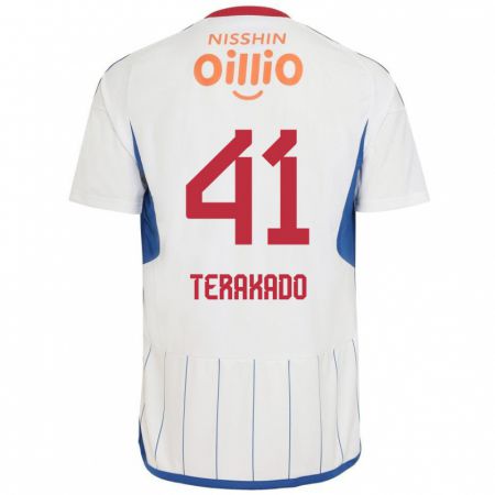 Kandiny Hombre Camiseta Riku Terakado #41 Blanco Azul Rojo 2ª Equipación 2024/25 La Camisa Chile