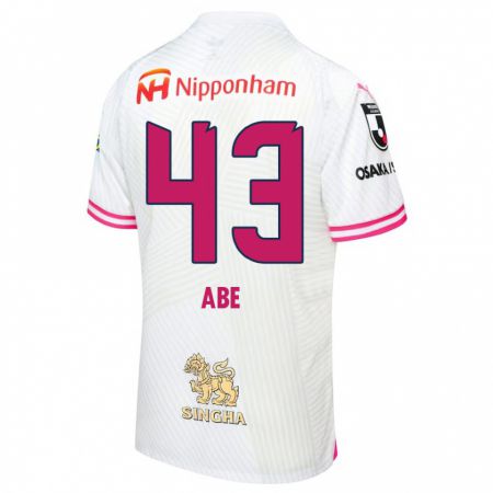 Kandiny Hombre Camiseta Yosei Abe #43 Blanco Rosa 2ª Equipación 2024/25 La Camisa Chile