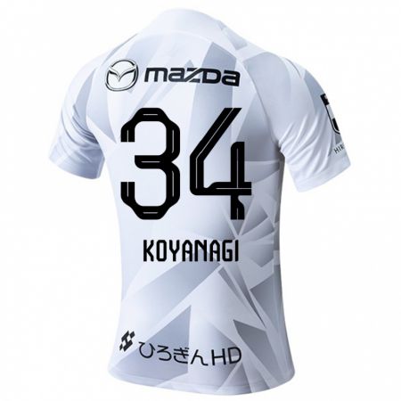 Kandiny Hombre Camiseta Shu Koyanagi #34 Blanco Gris Negro 2ª Equipación 2024/25 La Camisa Chile