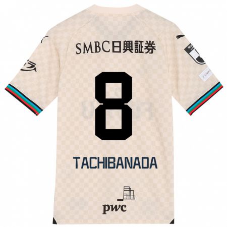 Kandiny Hombre Camiseta Kento Tachibanada #8 Blanco Gris 2ª Equipación 2024/25 La Camisa Chile