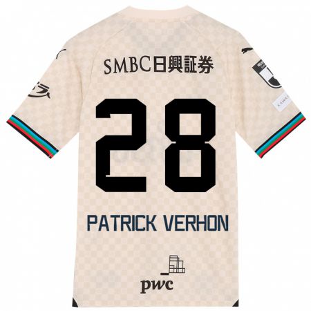 Kandiny Hombre Camiseta Patrick Verhon #28 Blanco Gris 2ª Equipación 2024/25 La Camisa Chile