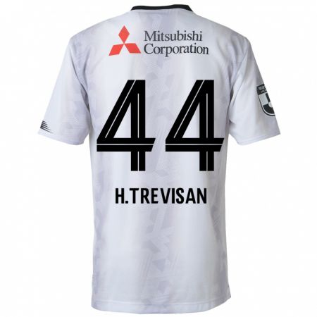 Kandiny Hombre Camiseta Henrique Trevisan #44 Blanco Negro 2ª Equipación 2024/25 La Camisa Chile